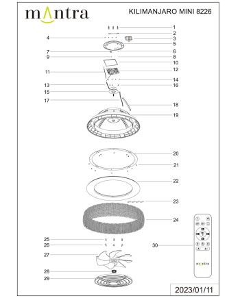 KILIMANJARO MINI * PLAFÓN / VENTILADOR - RATAN